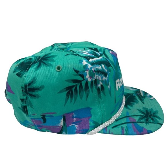 Vintage Rachem Baseball Hat Cap Green Flower Pattern Rope C23 - Picture 4 of 9